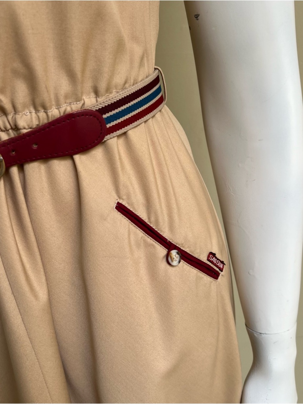 Vintage Sasson Khaki Dress - Picture 7 of 12
